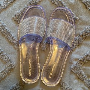 Never worn Steve Madden jelly rhinestone slides!